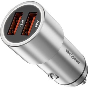 AlzaPower Car Charger X520 Fast Charge stříbrná (APW-CC2Q3CS)