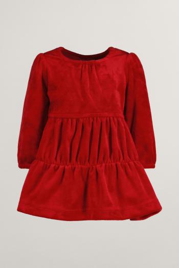 ŠATY GANT TIERED VELOUR DRESS RUBY RED