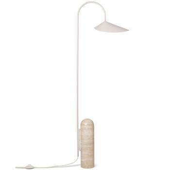 Stojací lampa ARUM 136 cm, kašmírová, travertin / hliník, ferm LIVING