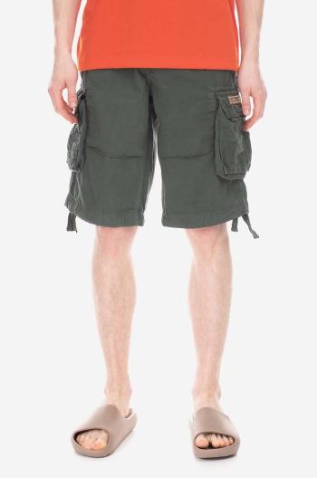 Bavlněné šortky Alpha Industries Jet Short zelená barva, 191200.353-green