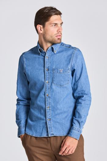 KOŠILE GANT D1. SLIM DENIM SHIRT SEMI LIGHT BLUE