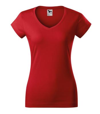 MALFINI Dámské tričko Fit V-neck - Červená | XL