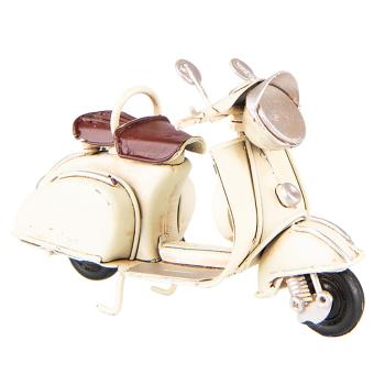 Krémový antik mini retro model Scooter - 12*5*8 cm 6Y4955