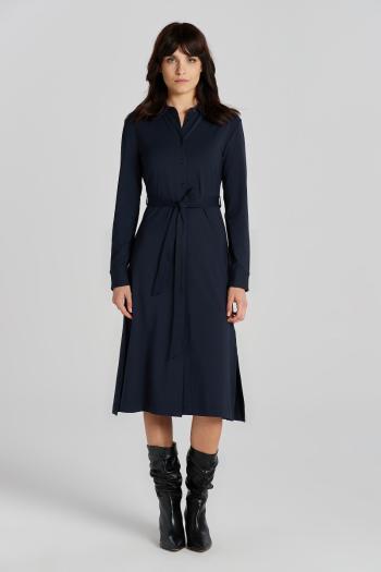 ŠATY GANT SLIM JERSEY SHIRT DRESS EVENING BLUE