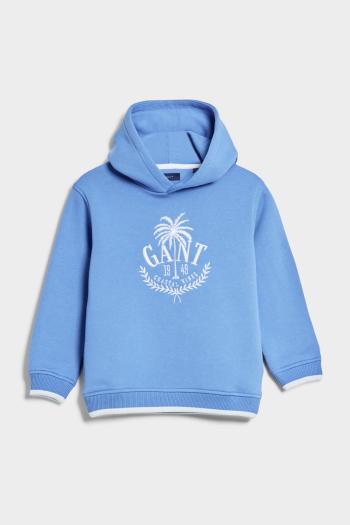 MIKINA GANT PALM EMBROIDERY HOODIE DAY BLUE