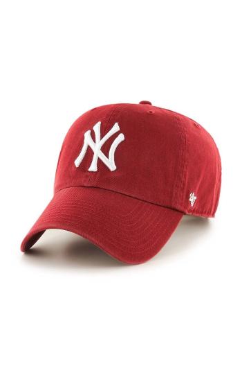 Bavlněná baseballová čepice 47brand MLB New York Yankees červená barva, s aplikací, B-RGW17GWS-RZ