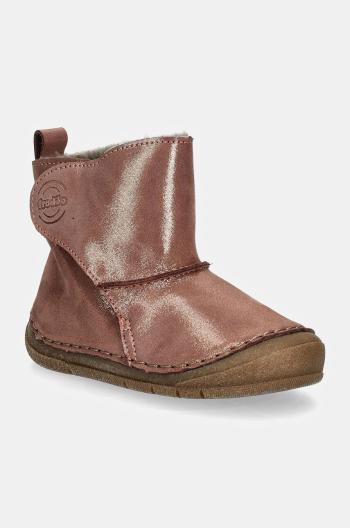 Dětské kožené sněhule Froddo PAIX UP WINTER BOOTS zlatá barva, G2160082