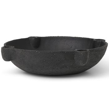 Svícen na kónickou svíčku BOWL 27 cm, šedá, kamenina, ferm LIVING