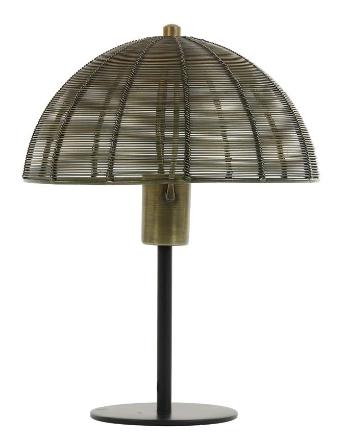 Bronzová antik kovová lampa Klobu - Ø25*33cm / E27 1861518