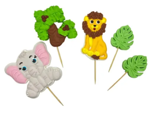 Cukrová zapichovací zvířátka – sloník a lev - K-Decor