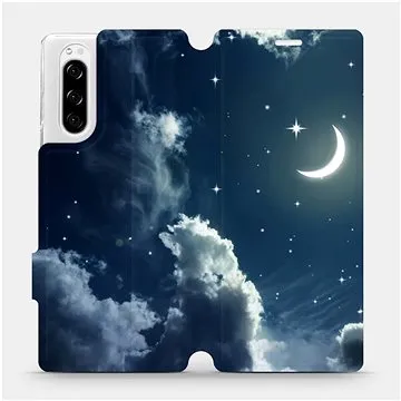 Flipové pouzdro na mobil Sony Xperia 5 - V145P Noční obloha s měsícem (5903516057979)