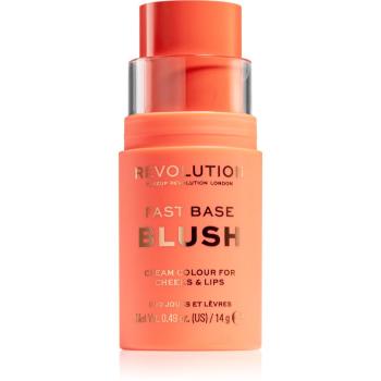 Makeup Revolution Fast Base tónovací balzám na rty a tváře odstín Peach 14 g