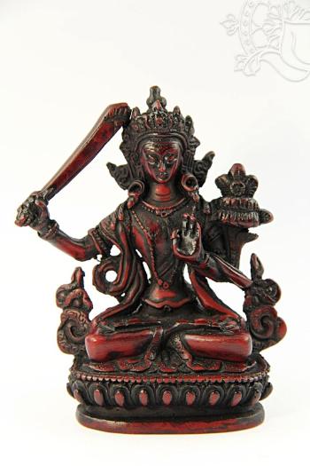 Manjushri szobor vörös színű - 11 cm