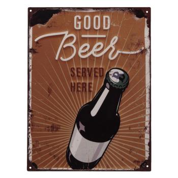 Nástěnná kovová cedule Good beer - 33*25 cm 6Y4375