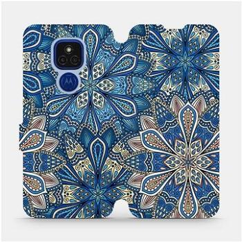 Flipové pouzdro na mobil Motorola Moto E7 Plus - V108P Modré mandala květy (5903516383962)