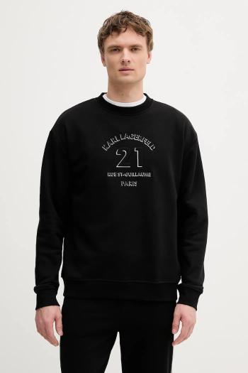 Mikina Karl Lagerfeld čierna farba, s potlačou, 553940.705160