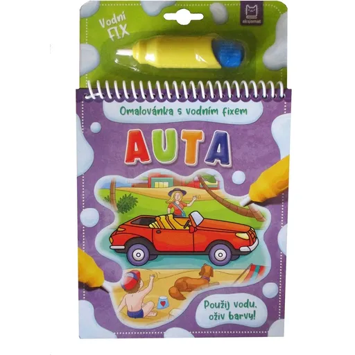 Omalovánka s vodním fixem. Auta