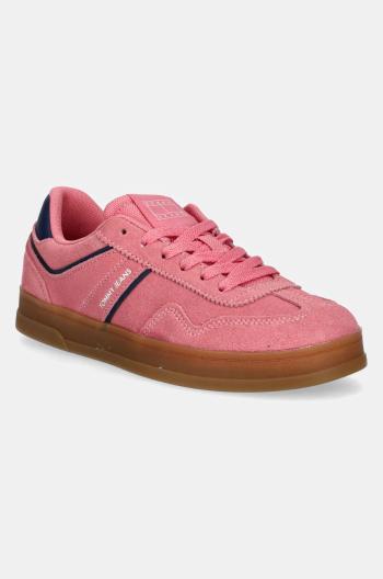 Semišové sneakers boty Tommy Jeans THE GREENWICH SUEDE růžová barva, EN0EN02696