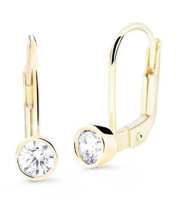 Cutie Diamonds Půvabné visací náušnice ze žlutého zlata s brilianty DZ8017-55-10-X-1
