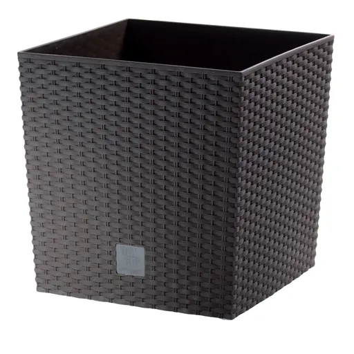 Obal na květináč Rato Low tmavě hnědá, 17 x 17 cm, S