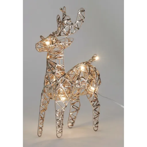 Vánoční svítící sob Champagne, 21 x 14 cm, 30 micro LED, na baterie, 14 cm