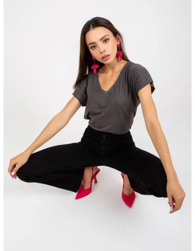 Dámské tričko s krátkým rukávem EGBERT tmavě šedé