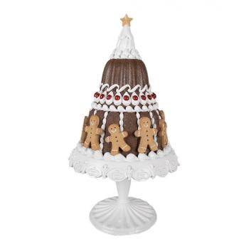 Dekorace dort s perníčky na podnosu na noze Gingerbread Cake - Ø 29*52 cm 6PR4247