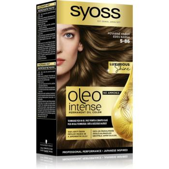 Syoss Oleo Intense permanentní barva na vlasy s olejem odstín 5-86 Půvabně hnědý 2x50 ml