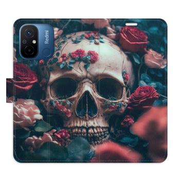 Flipové pouzdro iSaprio - Skull in Roses 02 - Xiaomi Redmi 12C