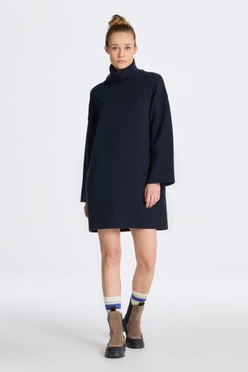 ŠATY GANT LOUNGE ROLLNECK DRESS EVENING BLUE