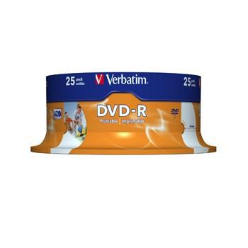 DVD-R Verbatim 4,7GB 16x Printable SPINDL