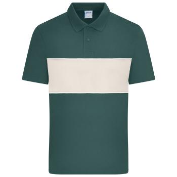 James & Nicholson (Daiber) Polokošile s kontrastním pruhem 8050 - Kouřově zelená / pískovcová | XL