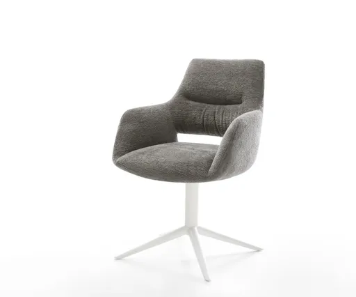 Jídelní židle Yago-Flex s područkami bouclé měkký tmavě béžová