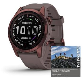 Garmin Fenix 7S Sapphire Solar Dark Bronze Titanium/Shale Gray Band (010-02539-29)