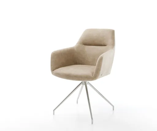 Otočná židle Pejo-Flex béžová vintage křížová podnož zúžená