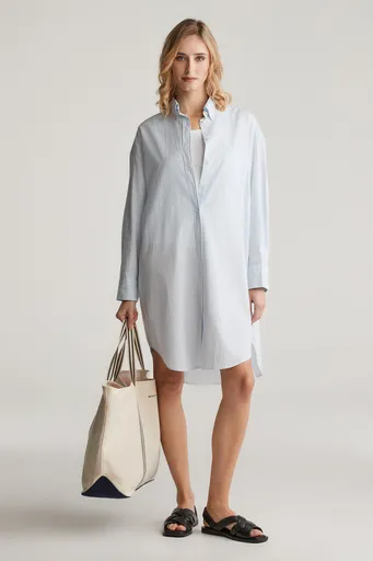 ŠATY GANT OS LUXURY OXFORD STRIPED DRESS FRESH BLUE