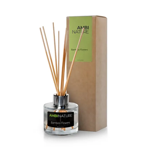 Ambinature Tyčinkový difuzér BAMBOO FLOWERS MIKADO 100 ml Černá