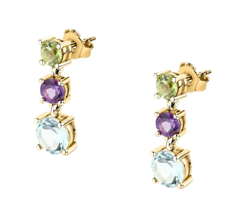 Morellato Luxusní pozlacené náušnice s barevnými zirkony Tesori Eterni SAXN39