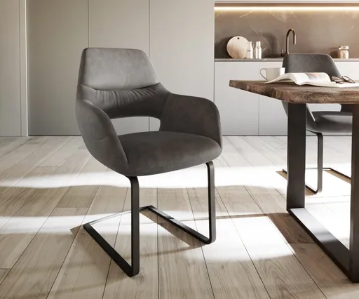 Jídelní židle Yago-Flex s područkami konzolová podnož plochá