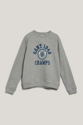 MIKINA GANT 1949 RAGLAN C-NECK LIGHT GREY MELANGE