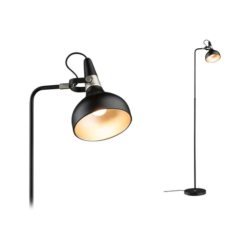 PAULMANN Stojací svítidlo Juna E14 max. 20W černá mat/šampaň kov
