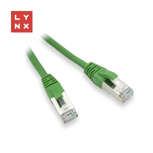 LYNX FTP patch kabel Cat5e PVC, CCA, 0, 5m, zelený (balení obsahuje 10ks)
