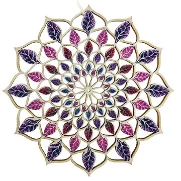 AMADEA Dřevěná dekorace mandala barevná 9  cm (35731-00)