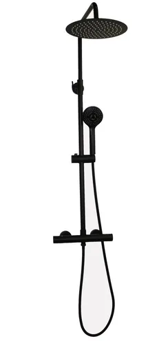 OLSEN SPA Termostatický nástěnný set NAUPLIOS 250 BLACK BAPG2111A2B