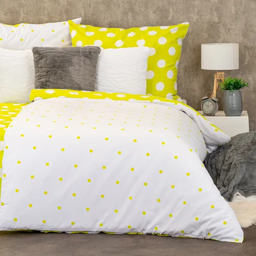 4Home Bavlněné povlečení Zelený puntík , 220 x 200 cm, 2 ks 70 x 90 cm