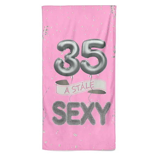 Osuška Stále sexy – růžová (věk: 35, Velikost osušky: 100x170cm)