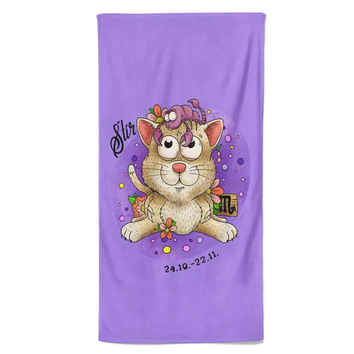 Osuška Kočičí znamení – štír (Velikost osušky: 70x140cm)