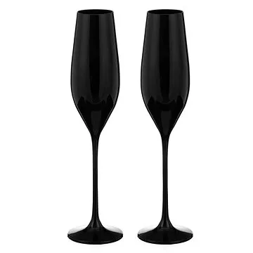 Diamante sklenice na šampaňské Ghost Black 210ml 2KS (12842.412.ELX)
