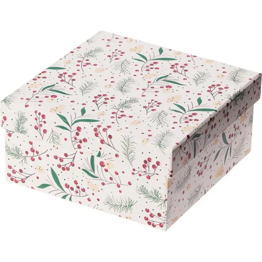 Dárkový vánoční box, bílá, 14,5x7x14,5cm