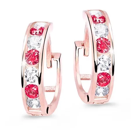 Cutie Jewellery Slušivé dětské náušnice z růžového zlata C3345-80-X-4 červená